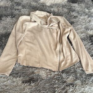 C—Elegant Beige Women's Cowl Neck cardigan